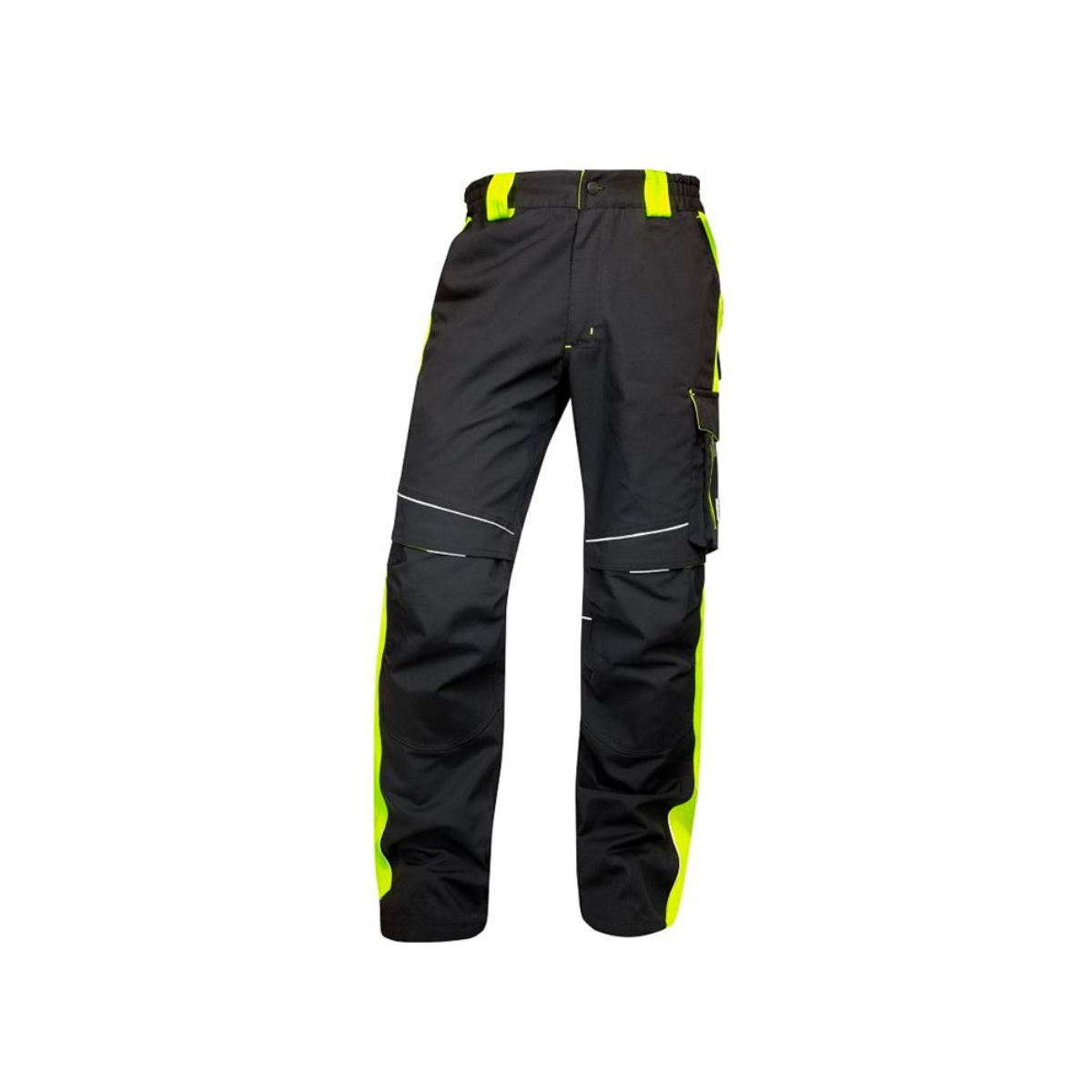 Pantaloni de Iarna, Neon, Negru-galben, Rezistenti, Flexibili, Izolati Termic, Poliester si Bumbac, Barbati
